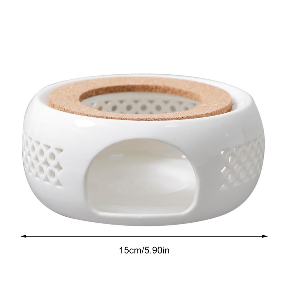 Teapot Warmer Porcelain Coffee Pot Heater Teapot Base with Cork Stand Tea Coffee Water Warmer โ image 2