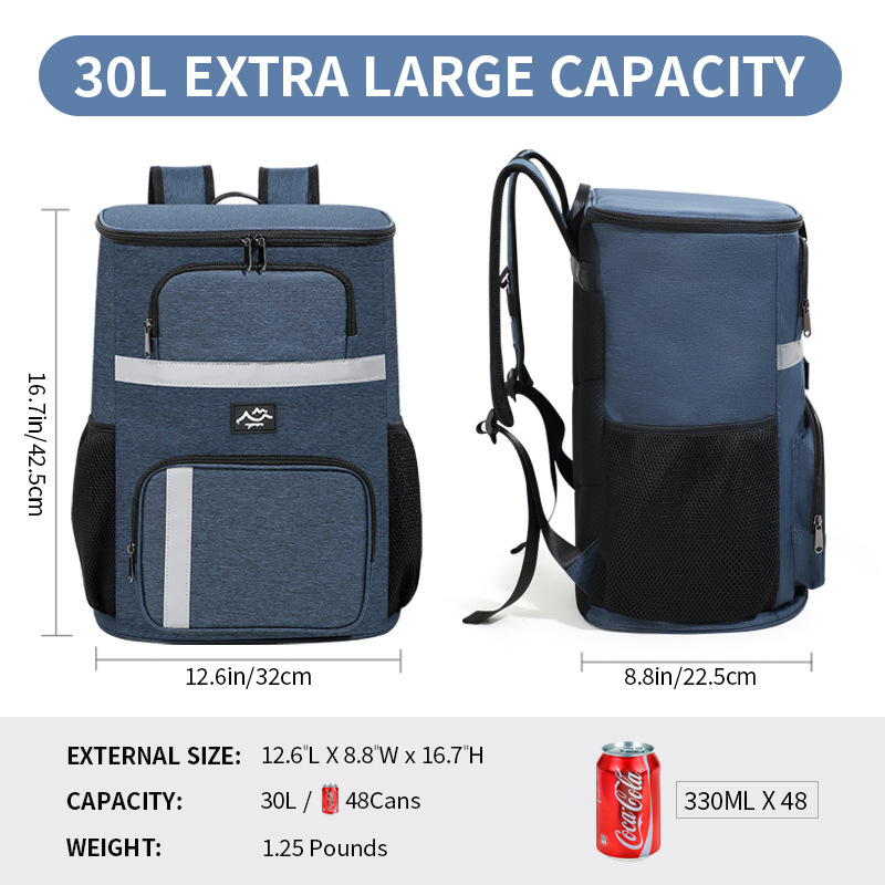 Insulated Cooler Backpack - Portable Outdoor Picnic and Beverage Bag with Bottle Opener (Khaki) — image 4