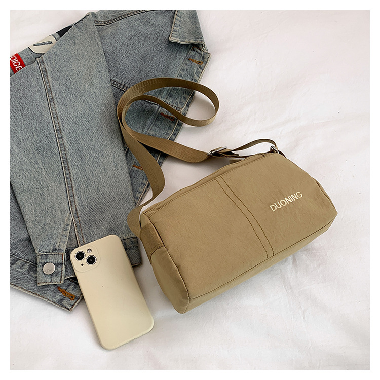 Khaki Women's Lightweight Nylon Crossbody Bag - Multi-Layer Shoulder Purse with Adjustable Strap for Casual Travel and Daily Use โ image 2