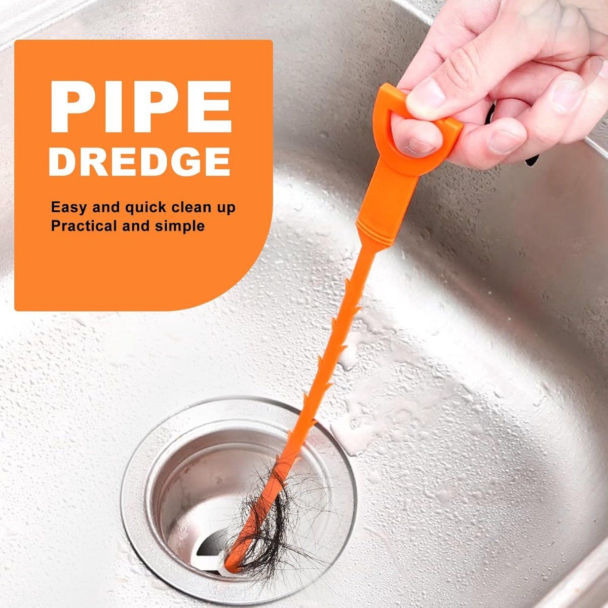 6 Pack 50 cm Drain Snake Hair Removers, Flexible Drain Cleaning Tools for Shower, Sink, Washbasin and Bathtub Clogs โ image 2
