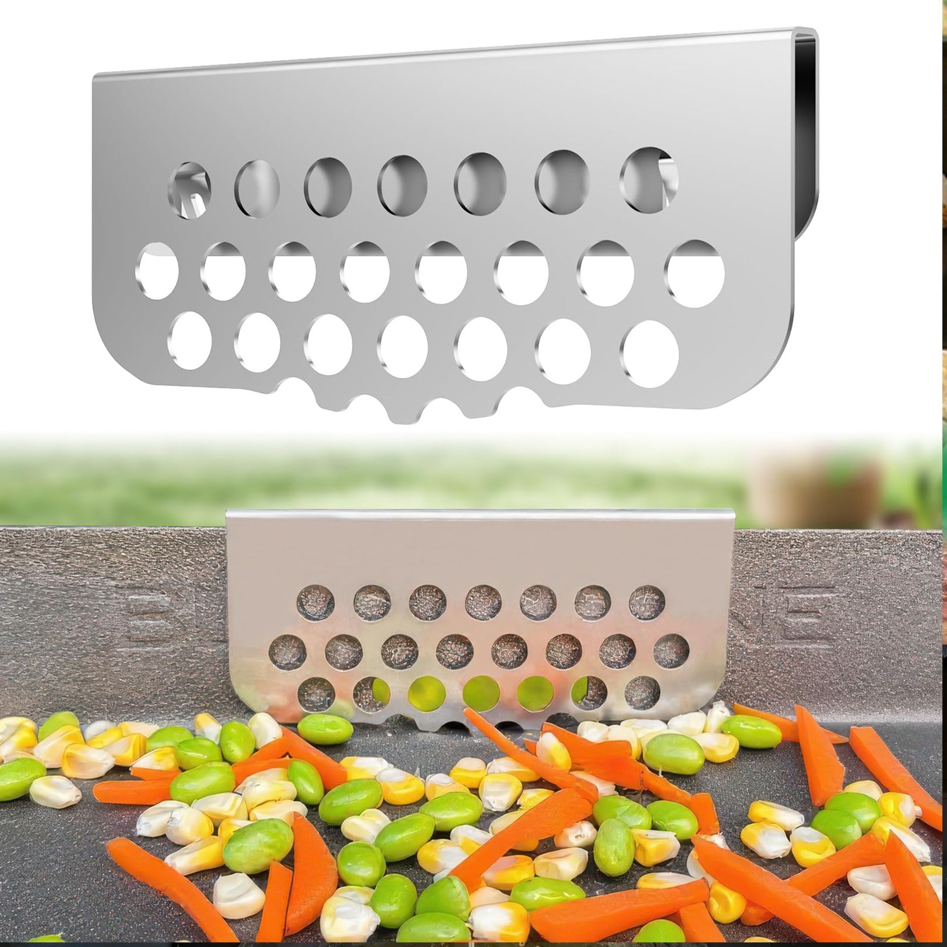 2 Pack Blocker Grease Gate for Cooking Tools, Grilling Mesh Screen Compatible with Many Griddle Accessories(Not For Old-style Long Hook 17" and 22" Blackstone)