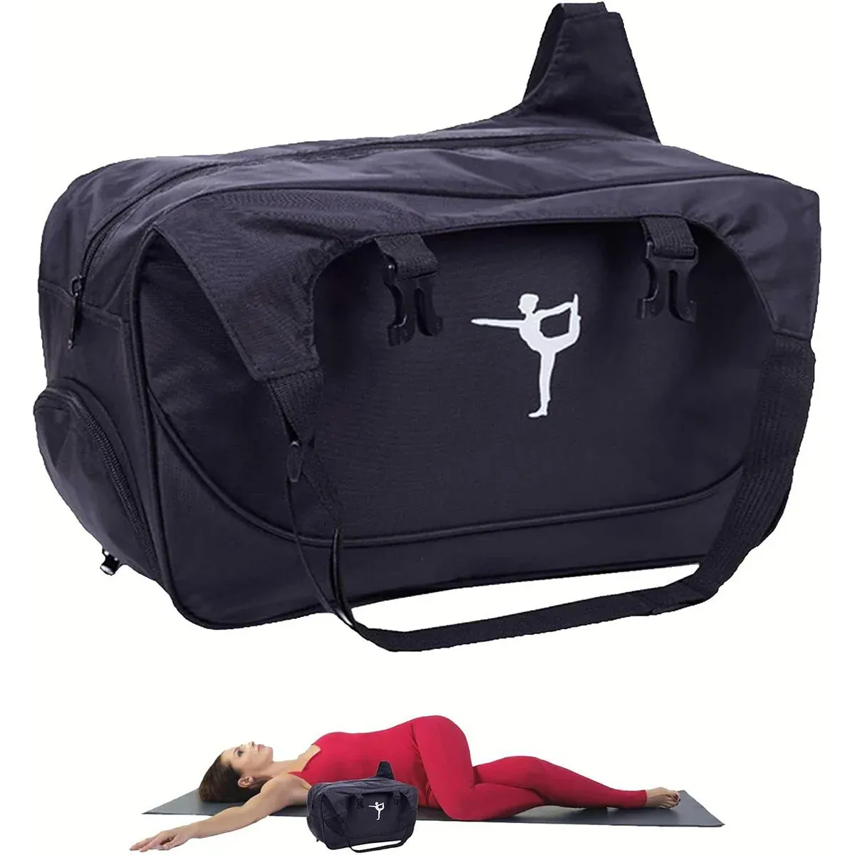 Yoga Mat Bag Large Capacity Sports Backpack Casual Gym Travel Print Backpack - Blue β image 5