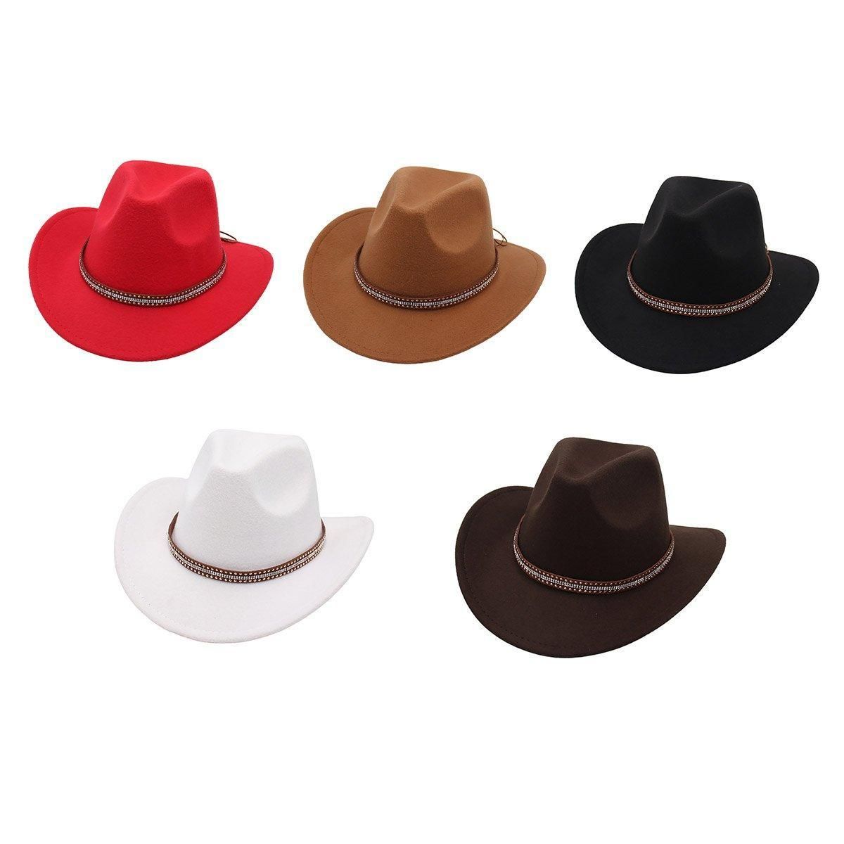 Western Cowboy Hat American Wool Felt Jazz Hat for Men Women Upside Down Top Hat - Black โ image 3