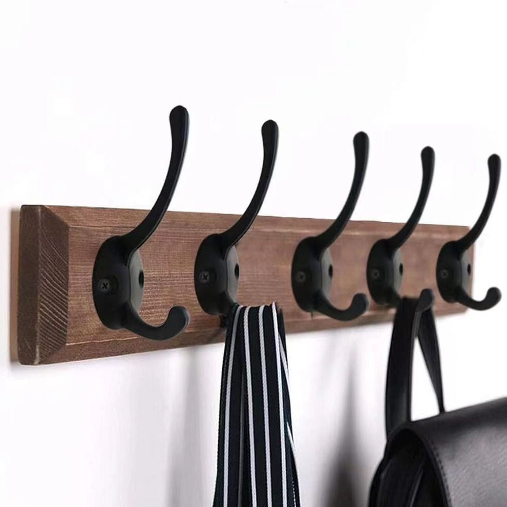 12 Pack Black Coat Hooks Wall Mounted Retro Double Hooks Utility Black Hooks for Coat, Scarf, Bag, Towel, Key, Cap, Cup, Hat โ image 2
