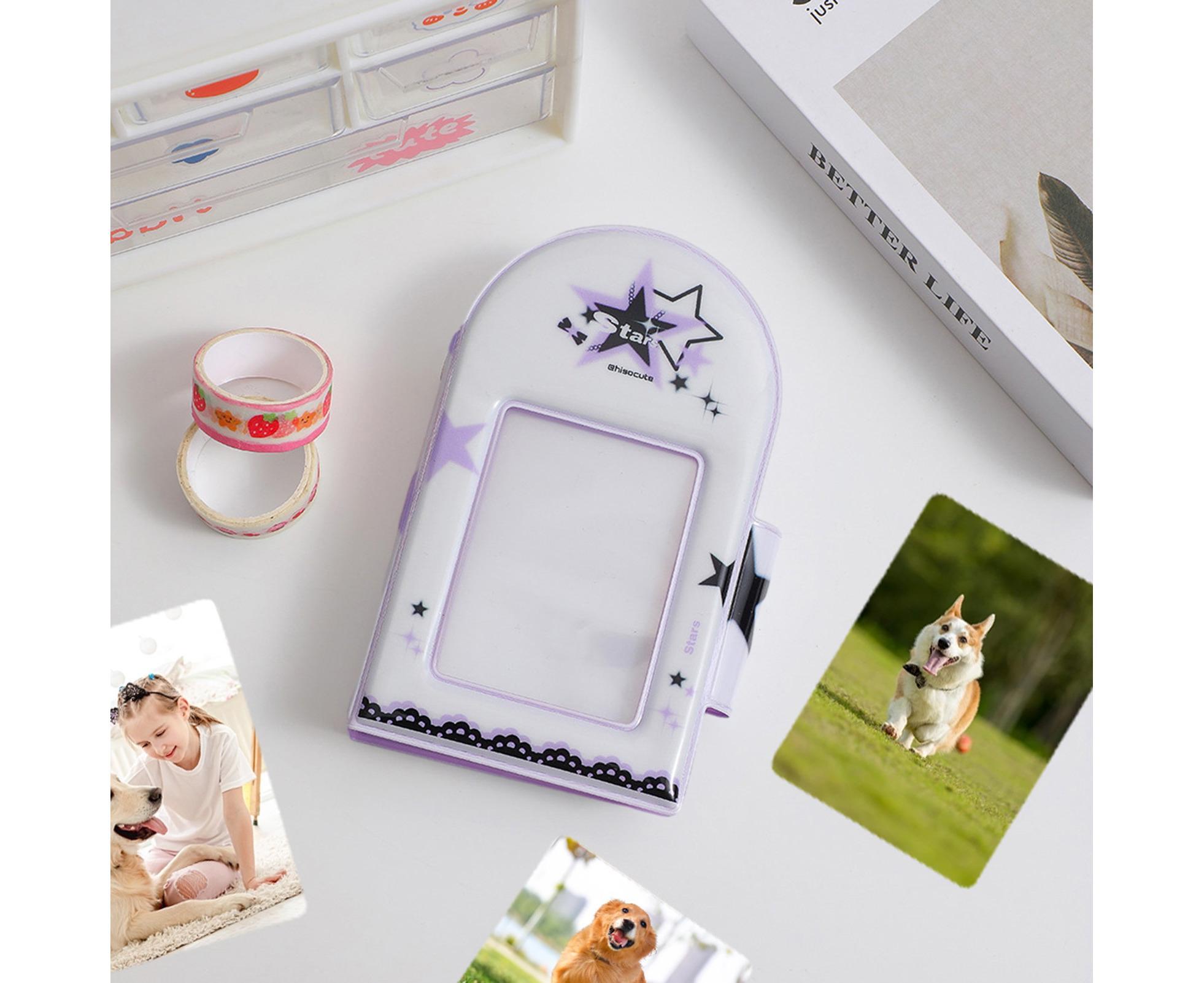 Photo Album Large Capacity Waterproof Insert Type PVC 3 Inch 40 Pages Picture Album Card Storage Binder Friends Gift - Purple โ image 3