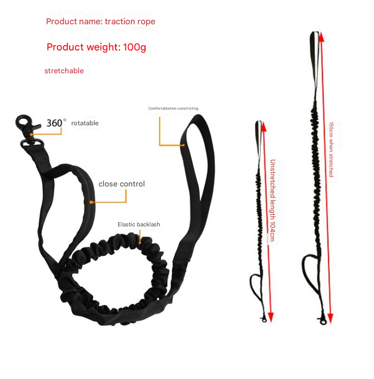 M Green Hands-Free Dog Leash with Adjustable Waist Belt - Shock Absorbing Bungee Lead — image 4