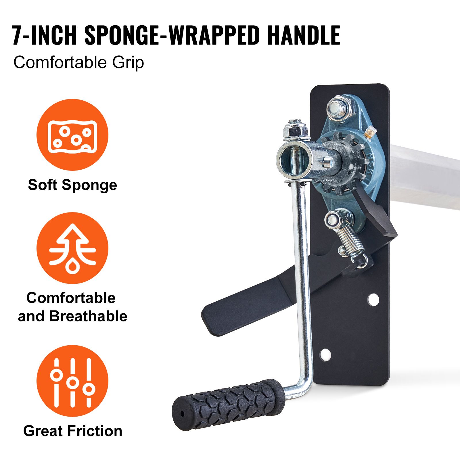 Hand Crank Tarp Roller Kit, 1.6-2.6 m Wide, Aluminum Alloy, Manual Cab Level Dump Truck Tarp Roller with 17.8 cm Sponge-Wrapped Handle, Perfect for Dump โ image 3