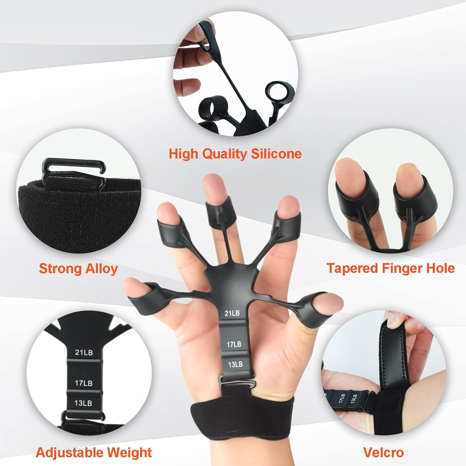 2pcs Finger Grip Strength Trainer Adjustable Grip Strengtheners for Hand Training Guitar Exerciser Hand Muscle Building Finger