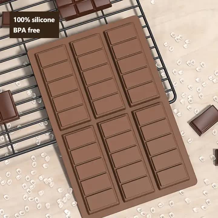 (5 PCS )YH913 Silicone Chocolate Bar Mold - BPA-Free, Heat-Resistant, Non-Stick Baking Tray, Measures 25.8 cm x 17 cm x 1.5 cm โ image 2
