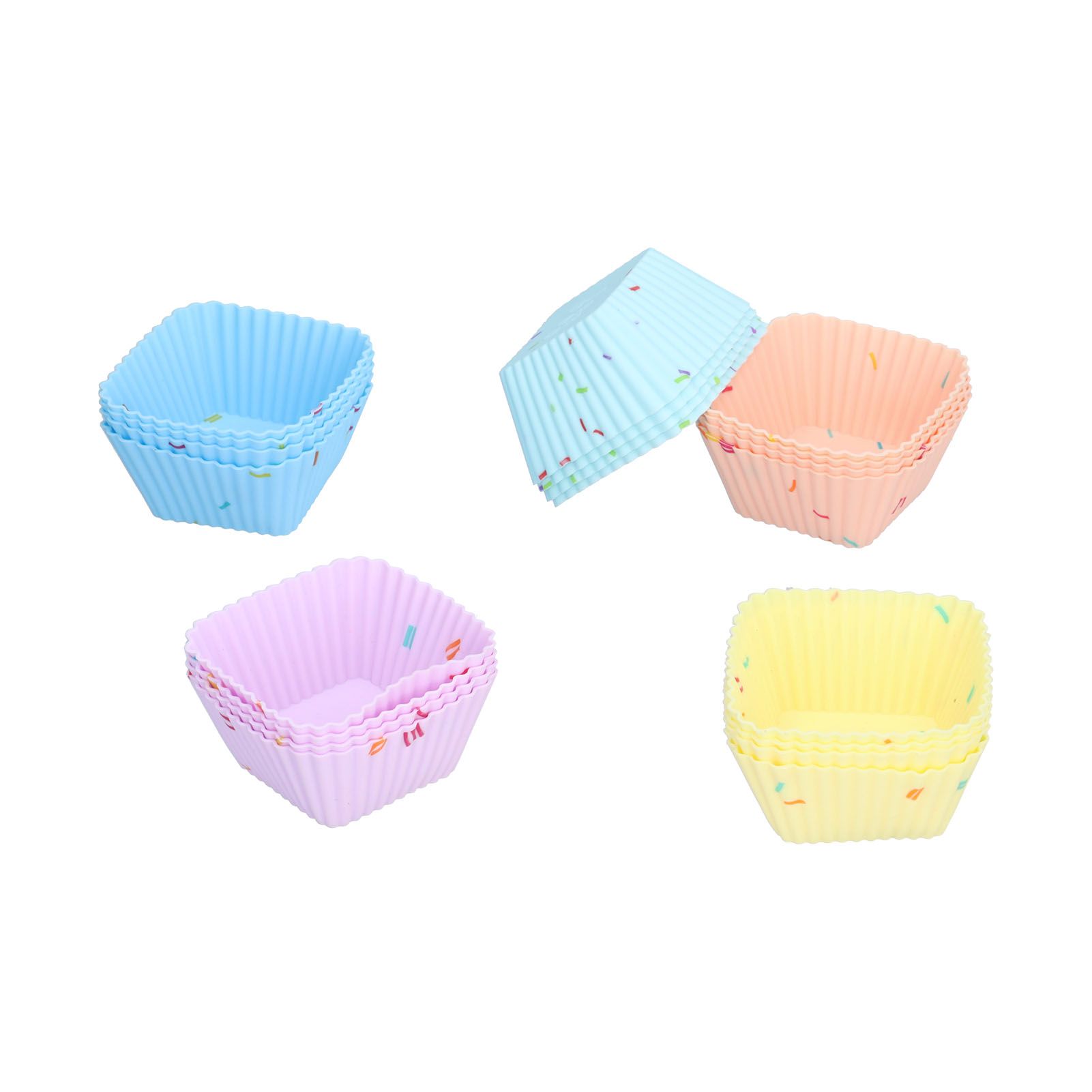 20Pcs Silicone Cupcake Mold Non Stick Reusable Baking Molds for Muffin Biscuits Cheese Cake PastriesSquare — image 3