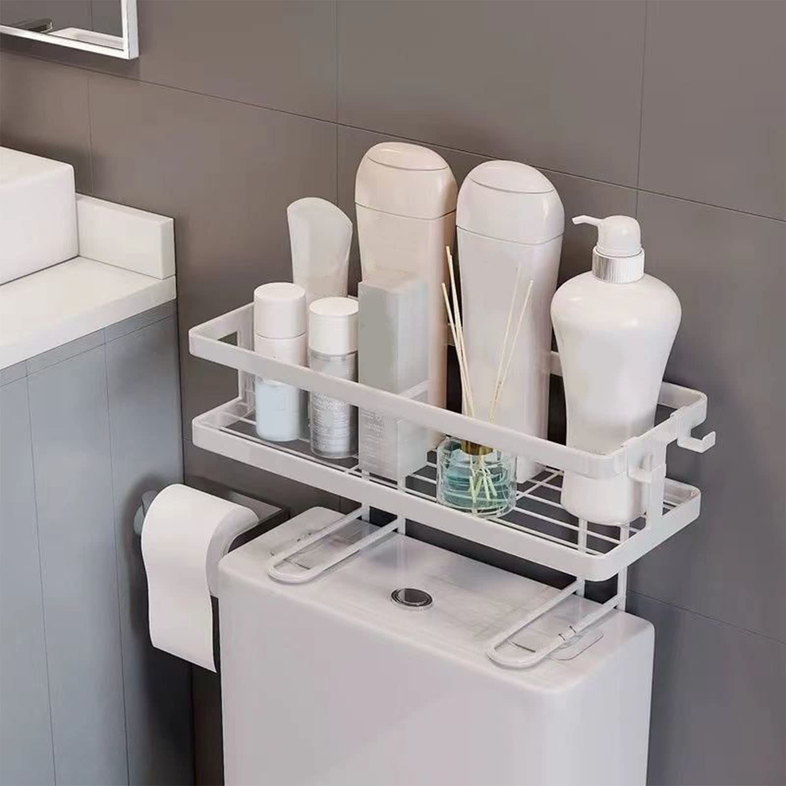 Over Toilet Shelf Bathroom Organizer Thickening Iron Toilet Storage Rack with Wall Mounting Design Waterproof Bathroom Shelf Over — image 3