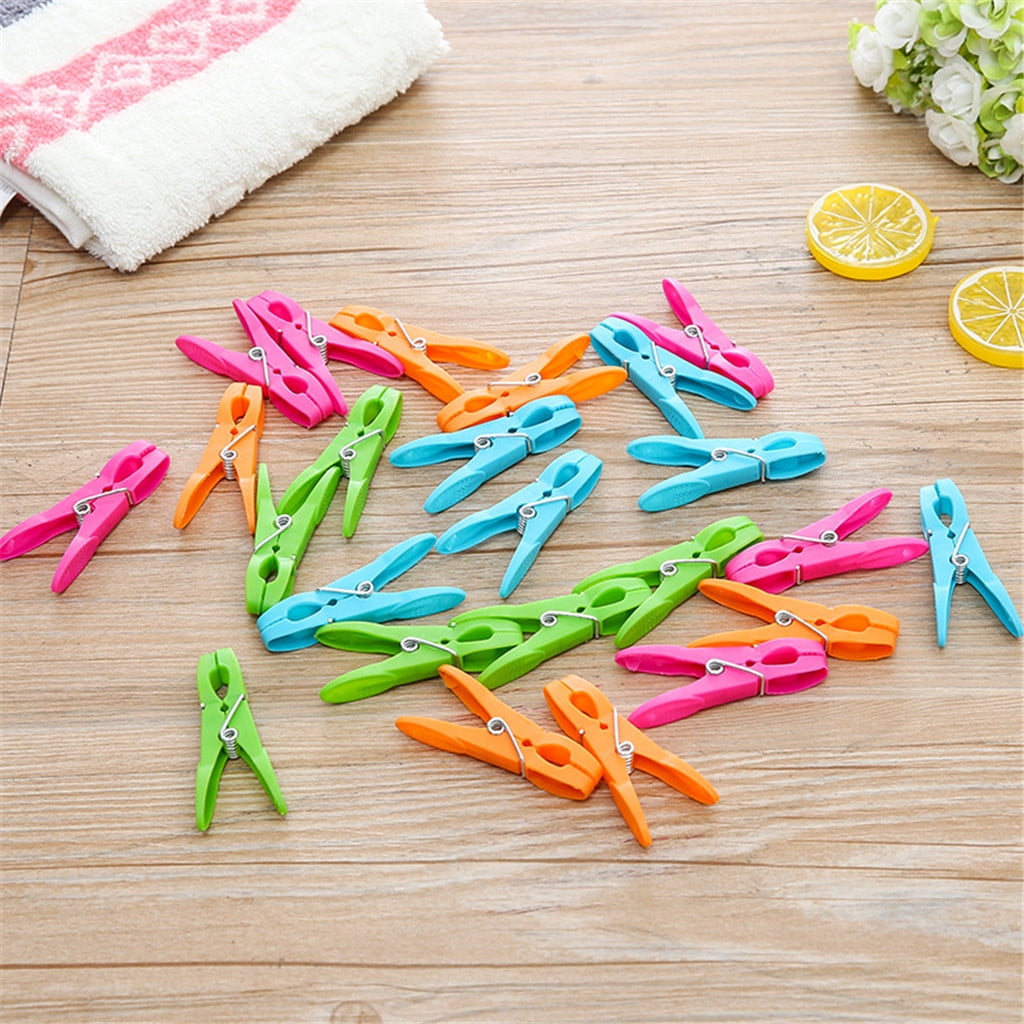 Colorful Plastic Clothespins, Heavy Duty Laundry Clothes Pins Clips with Springs, Air-Drying Clothing Pin Set (24 Pack) 12 Pack Multicolor โ image 5