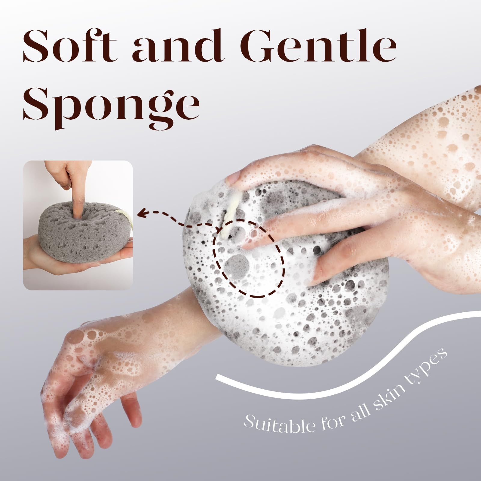Bath Sponge, Sponge Loofah Body Scrubber, Shower Pouf Cleaning Loofahs Sponge, Shower Use Sponge (2 pes) โ image 5