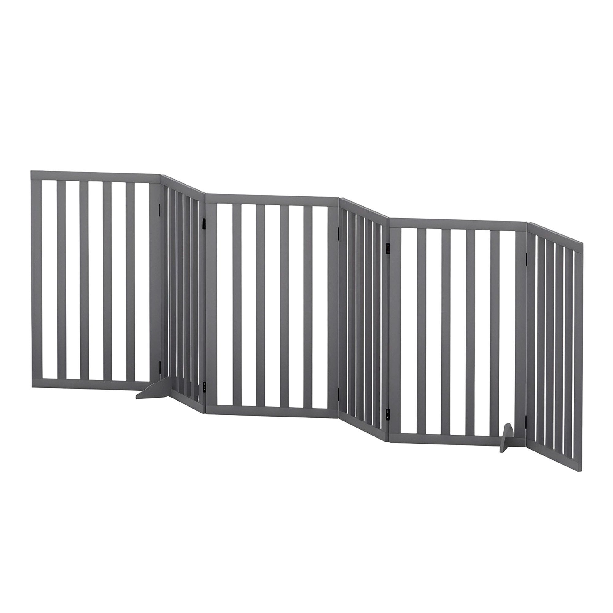 i.Pet Dog Gate Playpen Enclosure 6 Panels Pet Door Fence Wooden Play Pen Stair — image 3