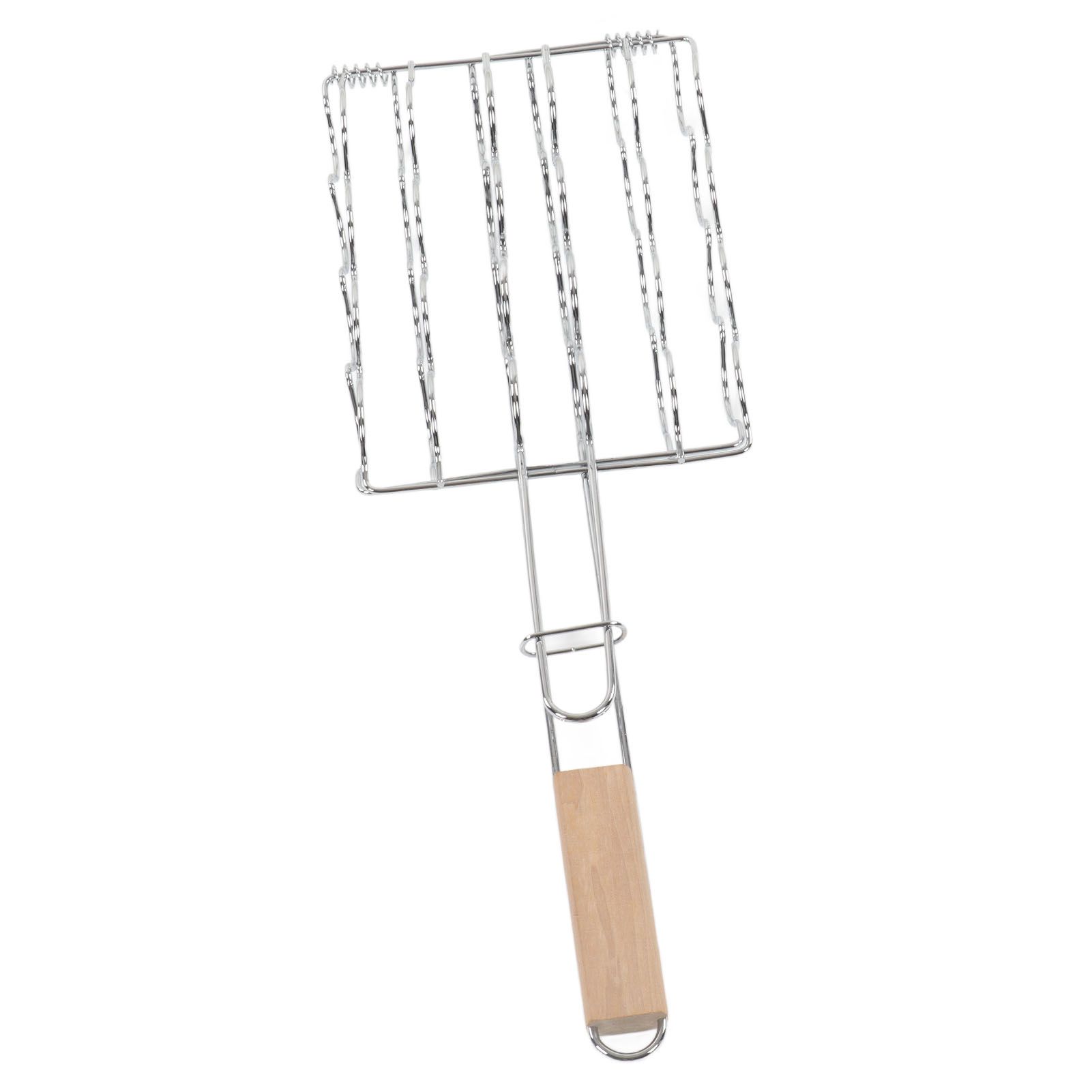 Corn Grilling Basket Stainless Steel Beech Wood Handle Even Heat Distribution 4 Corns Capacity Grilling Holder for Camping โ image 4