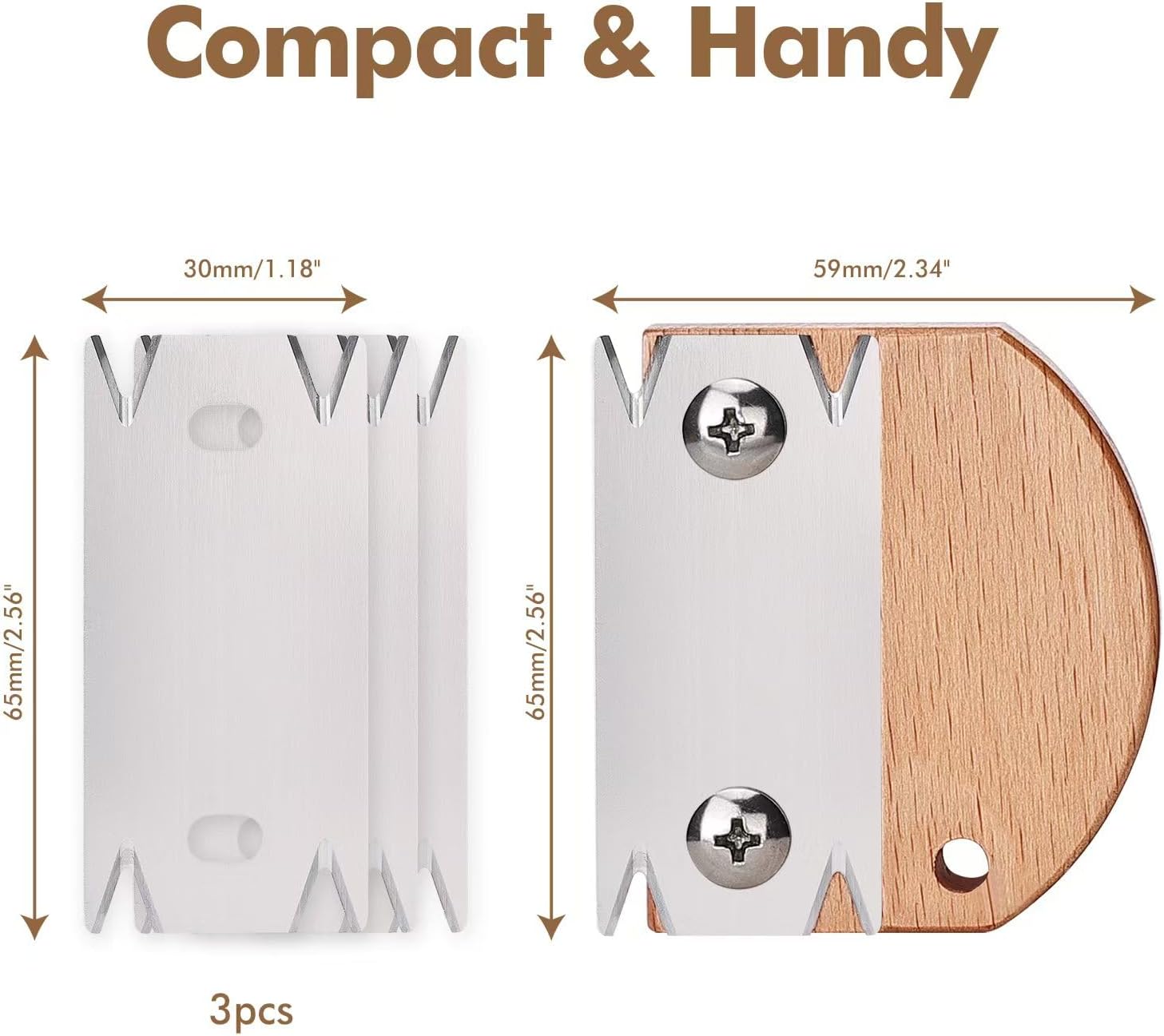 Edge Banding Trimmer, Upgraded Veneer Edge Trimmer with Wooden Handle and 3 Replacement Blades, Edge Band Cutter Tool for Woodworking, Veneer, PVC, Laminate — image 6