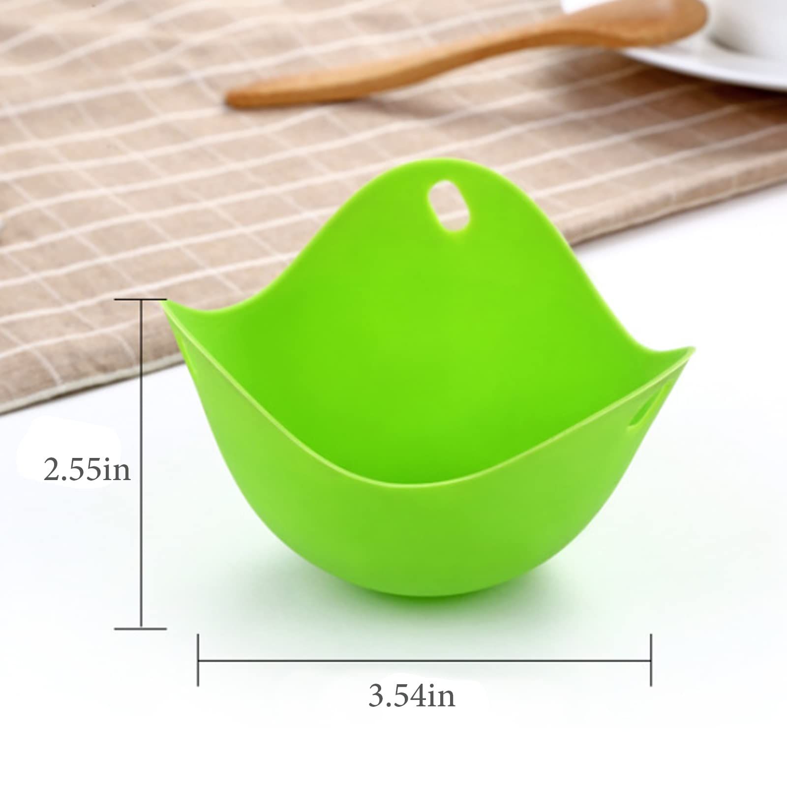 4 Pack Silicone Egg Poaching Cups Boiler Molds with Ring Standers Easy Release and Cleaning Poached Bowl for Microwave — image 3