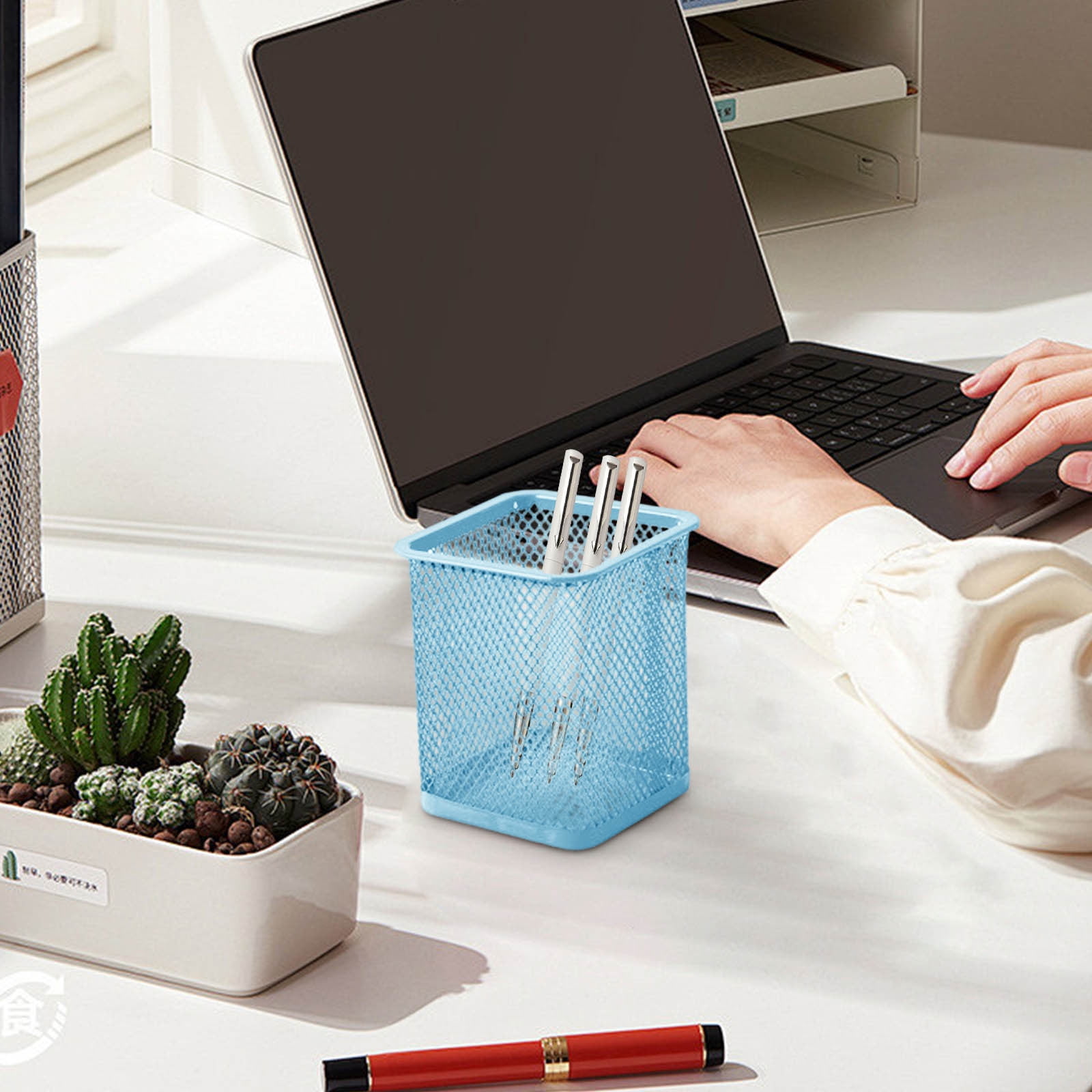 Pen Holder Mesh Pencil Holder Metal Pencil Holders Pen Organizer for Desk Office Pencil Holders, Back to Sch-ool Supplies G — image 5
