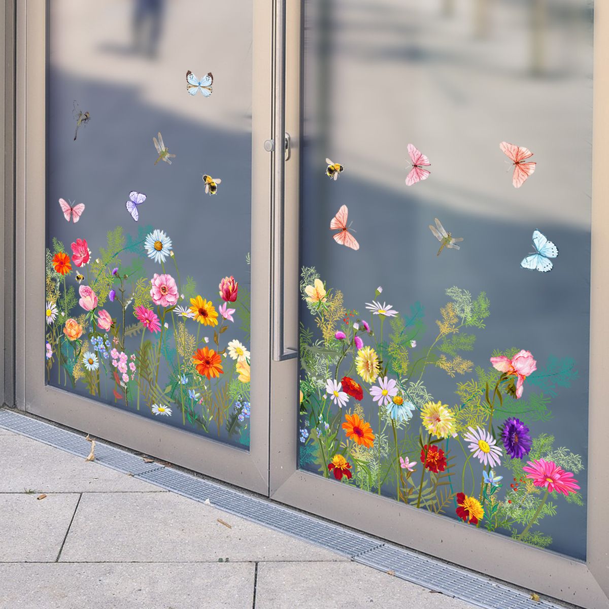 2pc Spring Window Clings Spring Decoration Summer Window Cling Double-Sided Reusable Anti-Collision Peel and Stick Removable — image 5
