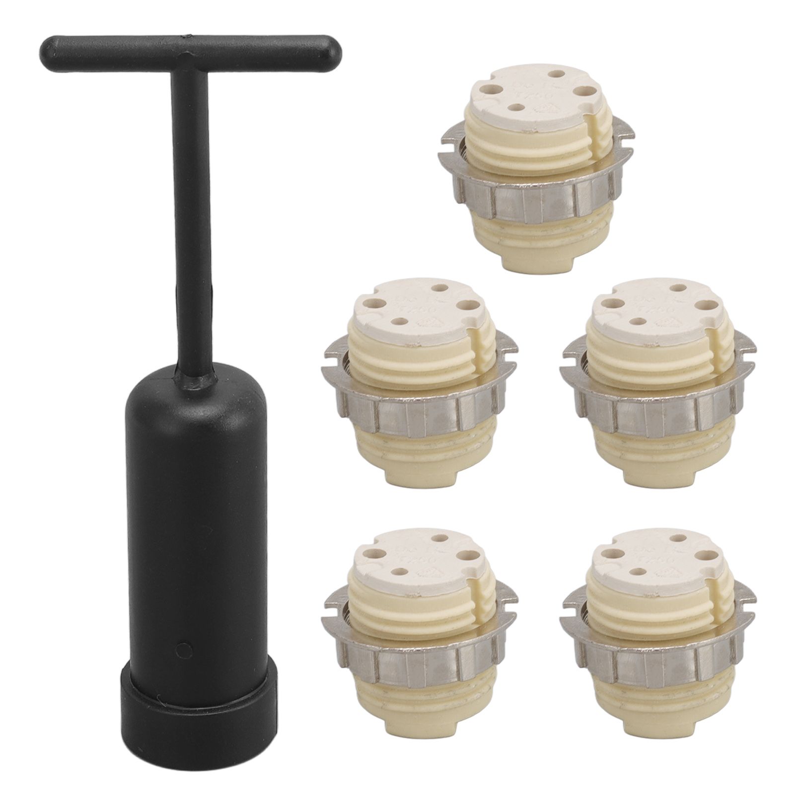 5Pcs G9 Ceramic Lamp Holder Temperature Resistance Zinc Alloy Ring Light Bulb Base Socket with Socket Ring Removal Tool โ image 2