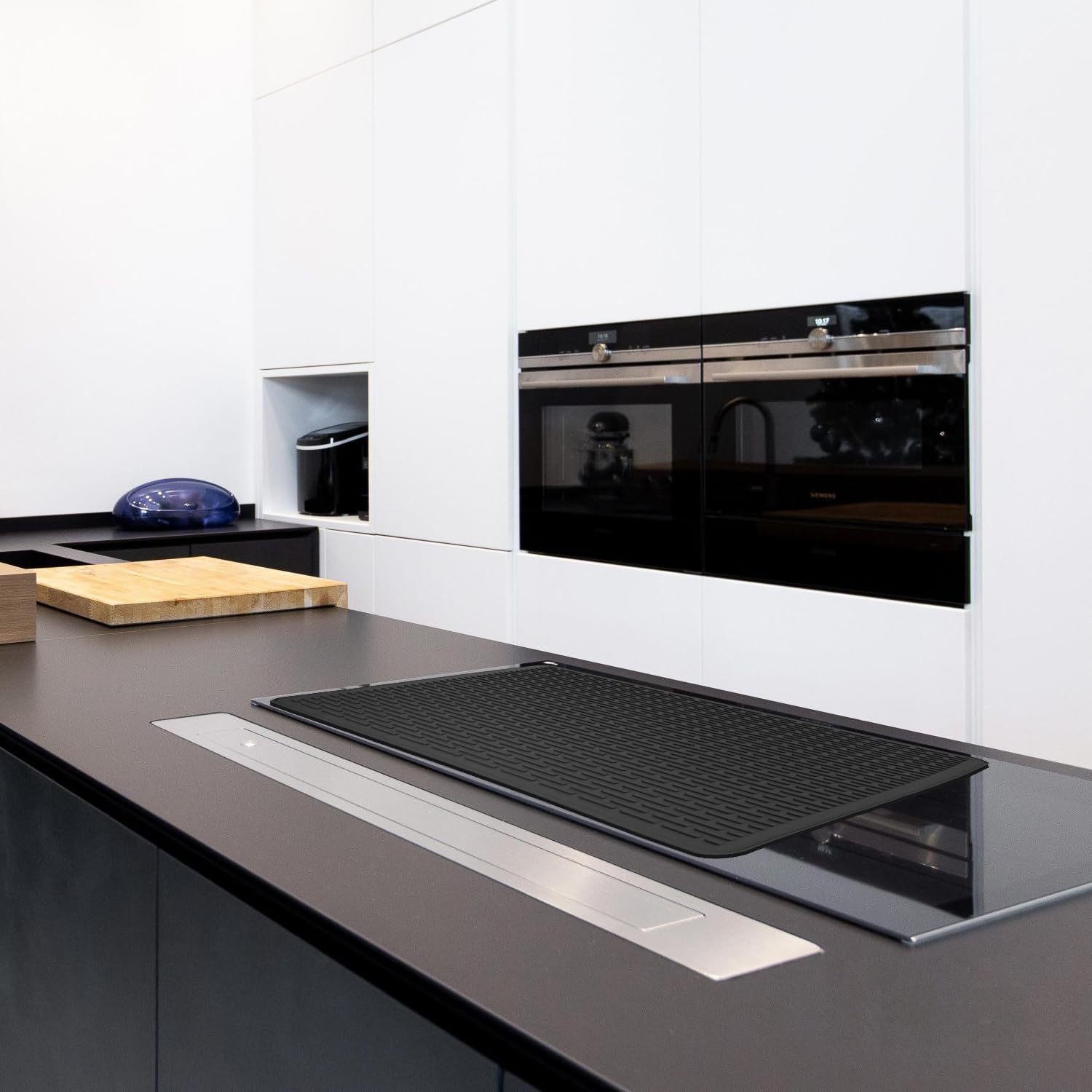 Silicone Stove Top Cover 71x50x0.2cm Heat Resistant Electric Cooktop Protector Mat for Kitchen Benchtop and Laundry Black โ image 2
