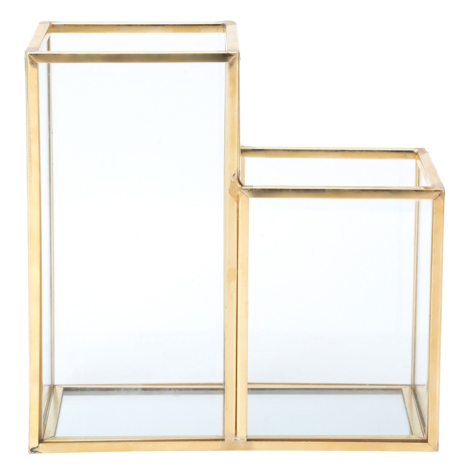Glass Storage Container Garden Polygonal Column Golden Brass Bar Welding Flower Room Box โ image 5