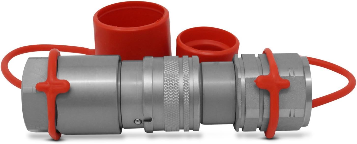 1/2" Skid Steer Bobcat Flat Face Hydraulic Quick Connect Couplers/Couplings Set w/Dust Caps โ image 6