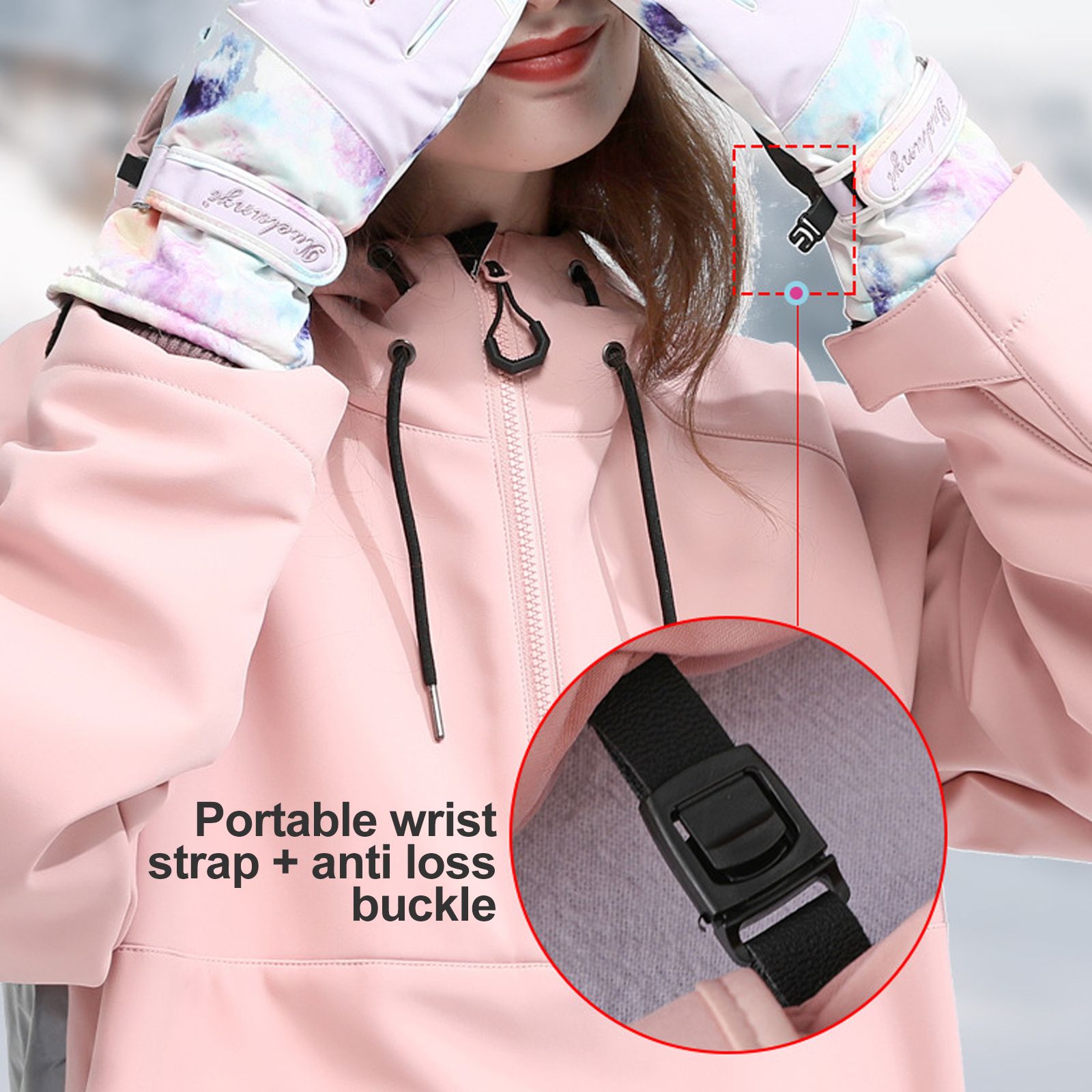 Ski Gloves Autumn and Winter Warm Cycling Gloves Girls Outdoor Windproof Waterproof Touch Screen Gloves โ image 3