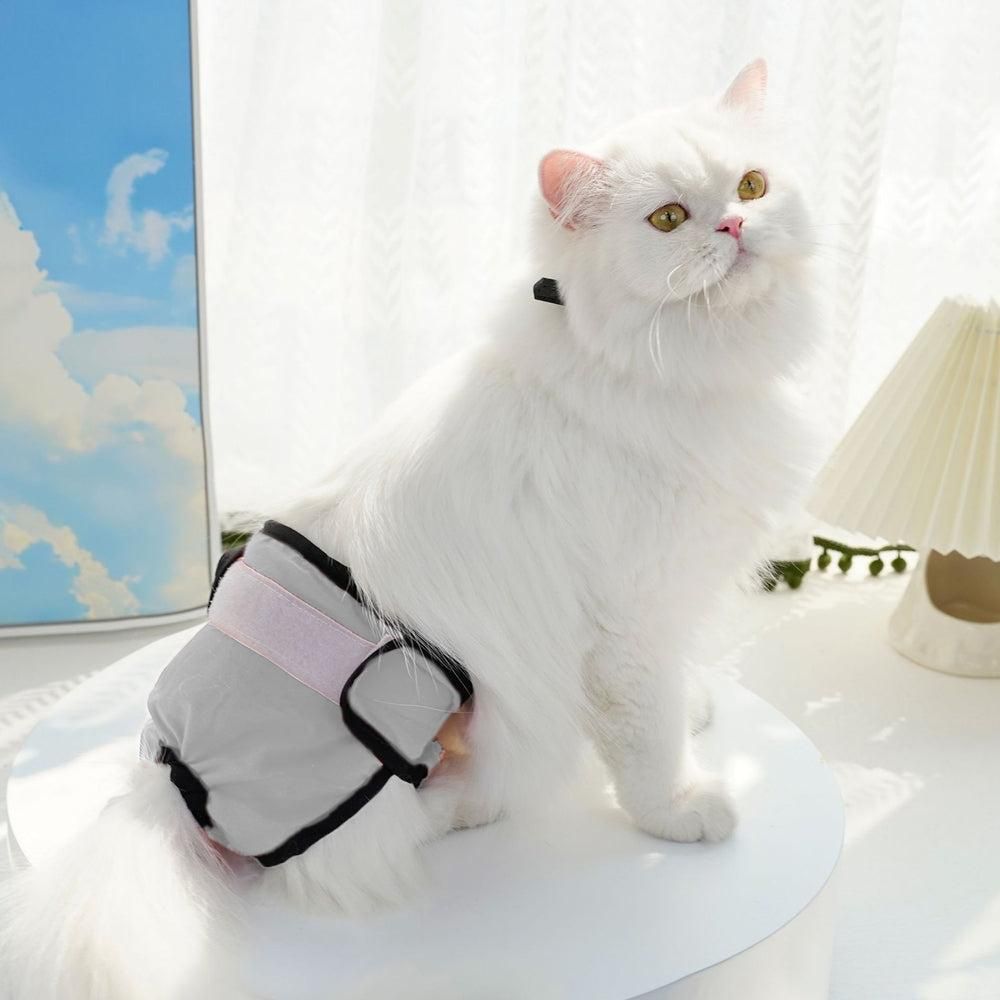 Washable Female Pet Nappy Diaper Dog Cat Physiological Pants Gray - M — image 4