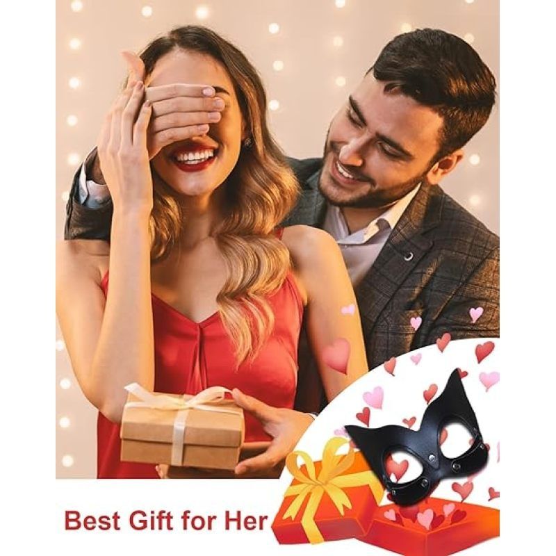 Cat Mask for Women, Masquerade Mask for women Bunny Mask Cat Face Mask for Night Club Cocktail Cosplay — image 4