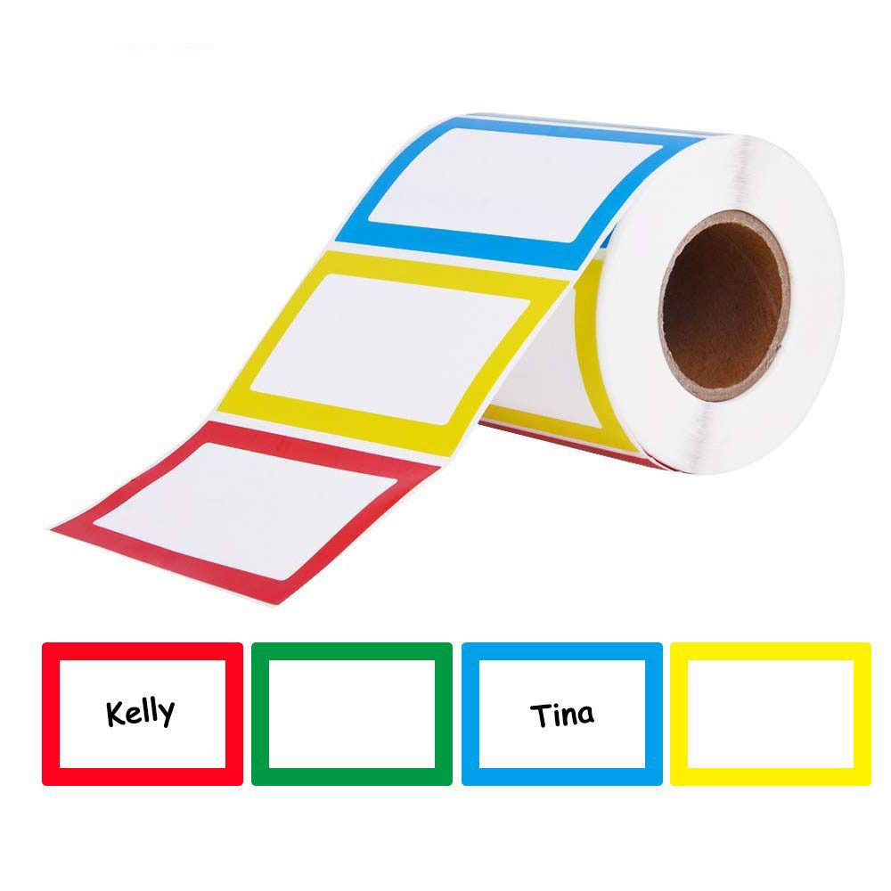 4 different colored stickers Plain Name Tag Labels 150 Stickers Name Tag Stickers 9 * 5.8cm Labels for Office, Meeting