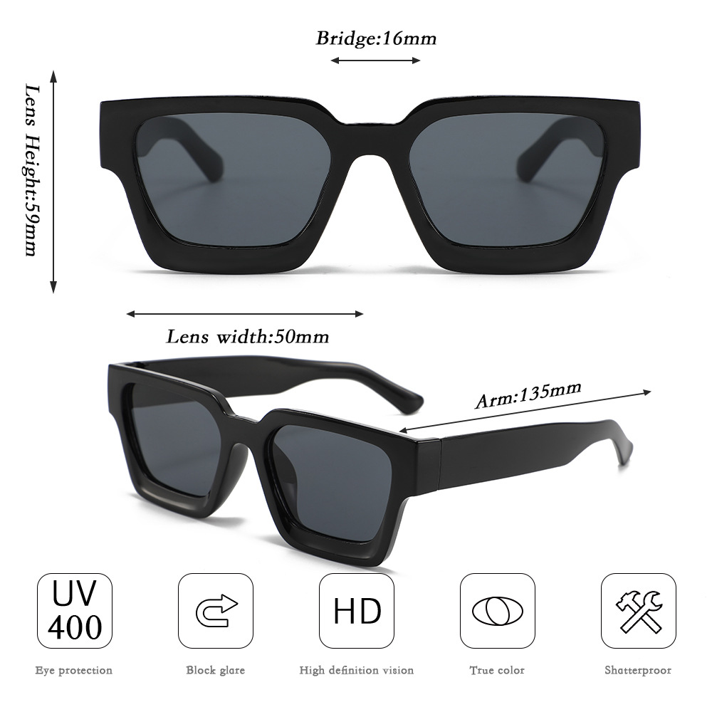 Brown Classic Square Frame Sunglasses - Unisex UV400 Protection, Lightweight & Face-Slimming Design - High Definition Vision Eyewear โ image 4