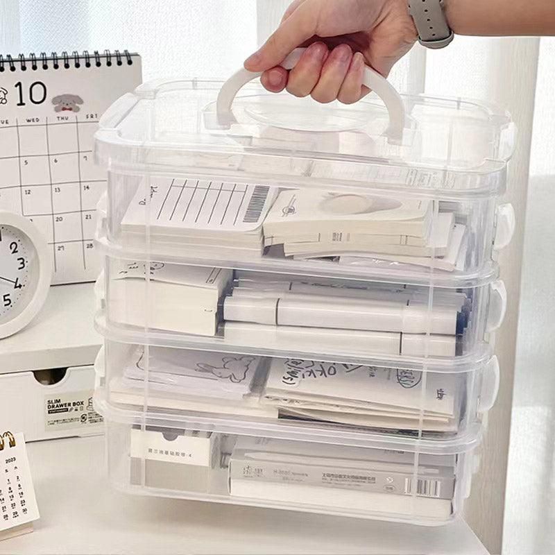 4Layer Storage Organizer Box Multi Compartment Storage Container for Home Office - Green โ image 6