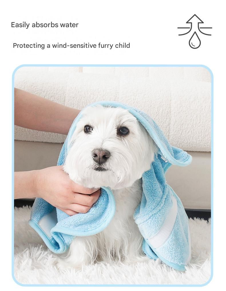 Yellow S size Pet Drying Robe with Hood - Quick Dry Coral Fleece Towel for Dogs and Cats, Super Absorbent Bathrobe with Cute Rabbit Ears, Adjustable Fit for — image 5