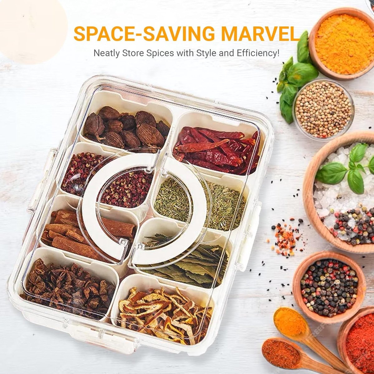 Snack Boxes - Divided trays with lids and handles - Transparent snack boxes for fruit, snacks, sweets and nuts - Ideal for parties and picnics (pack of 2) โ image 4