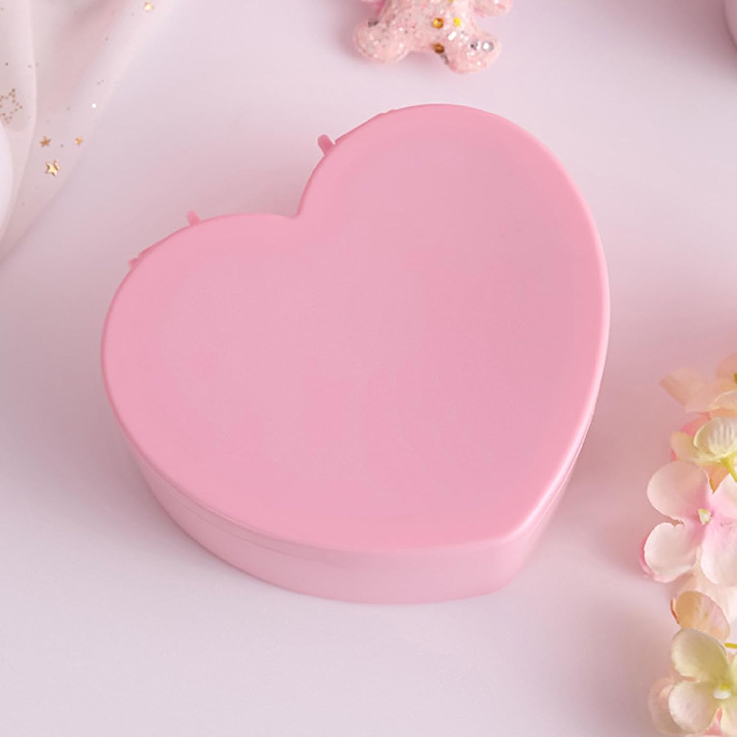 Girls Jewelry Box, 2 Layer Holder Organizer Heart Shape Portable Case with Mirror Travel for Earrings Rings Necklaces โ image 6