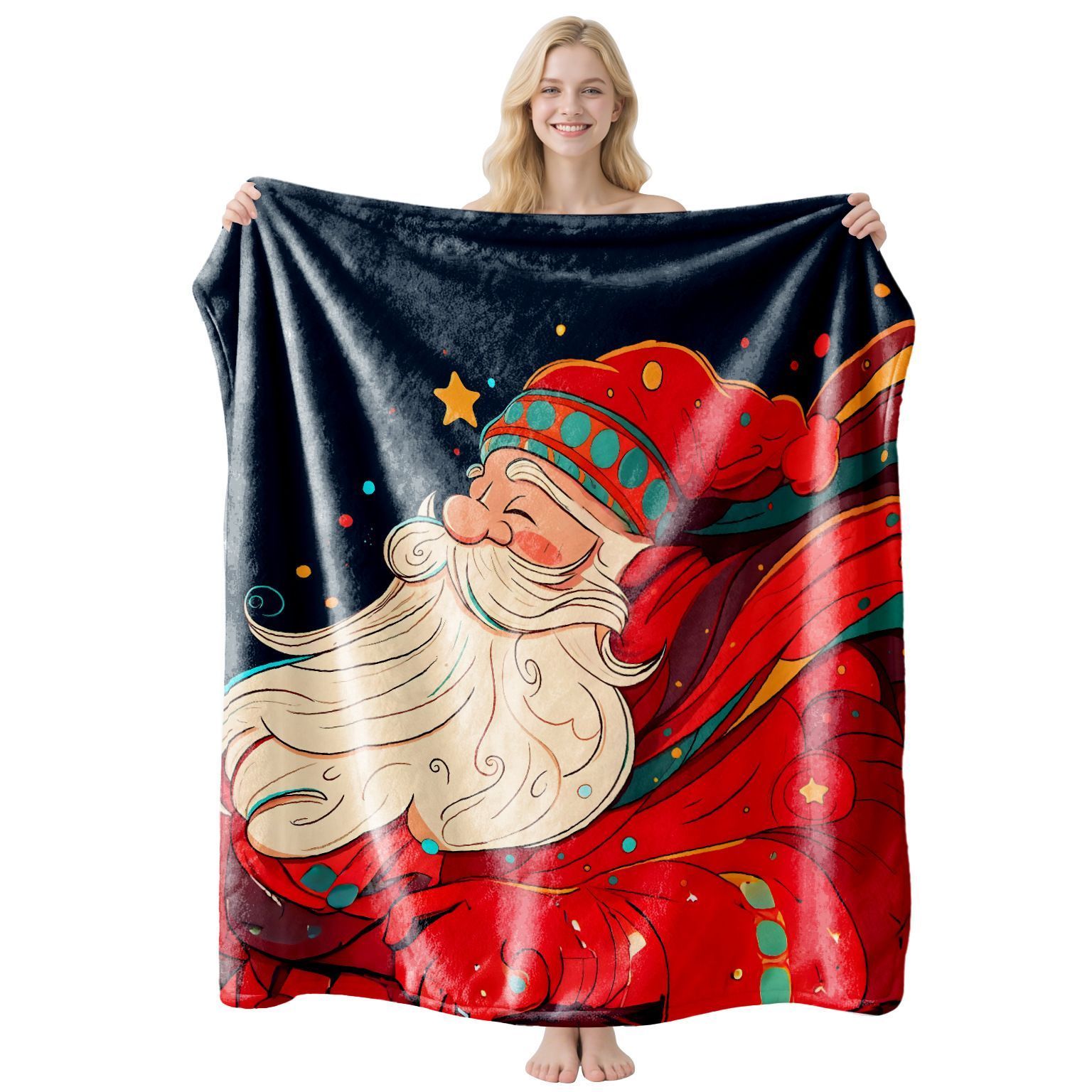 Light‑Weight Holiday Flannel Blanket, Sofa & Bed Throw, Desirable Present For Christmas & Halloween Family Gifting, Style FLR‑119, Size S, 100 × 130cm
