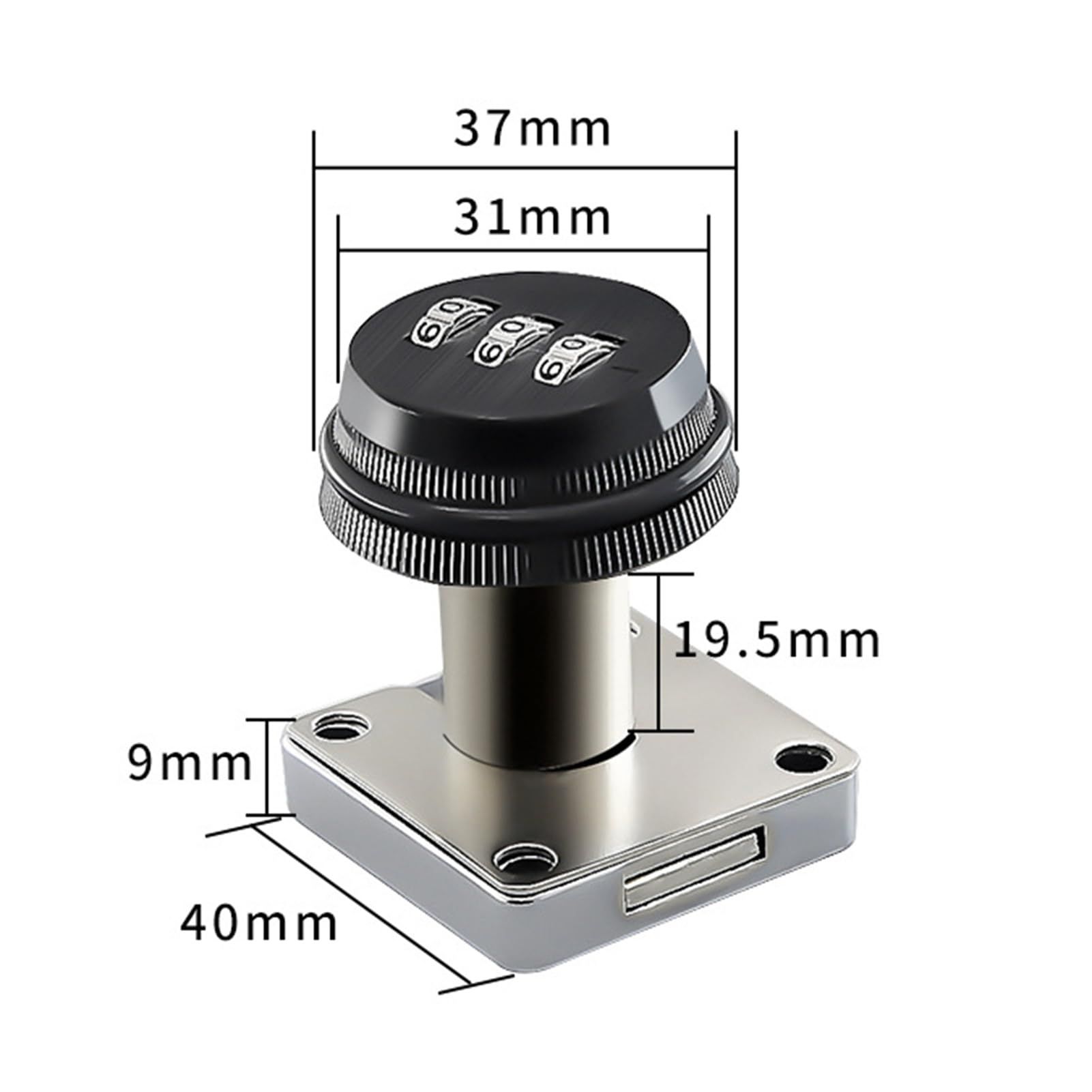 Mechanical Lock Drawer Office Cabinet Mechanical Lock 3-Digit Design Daily Use 1 Set Black Digital Password Lock Thickened — image 2