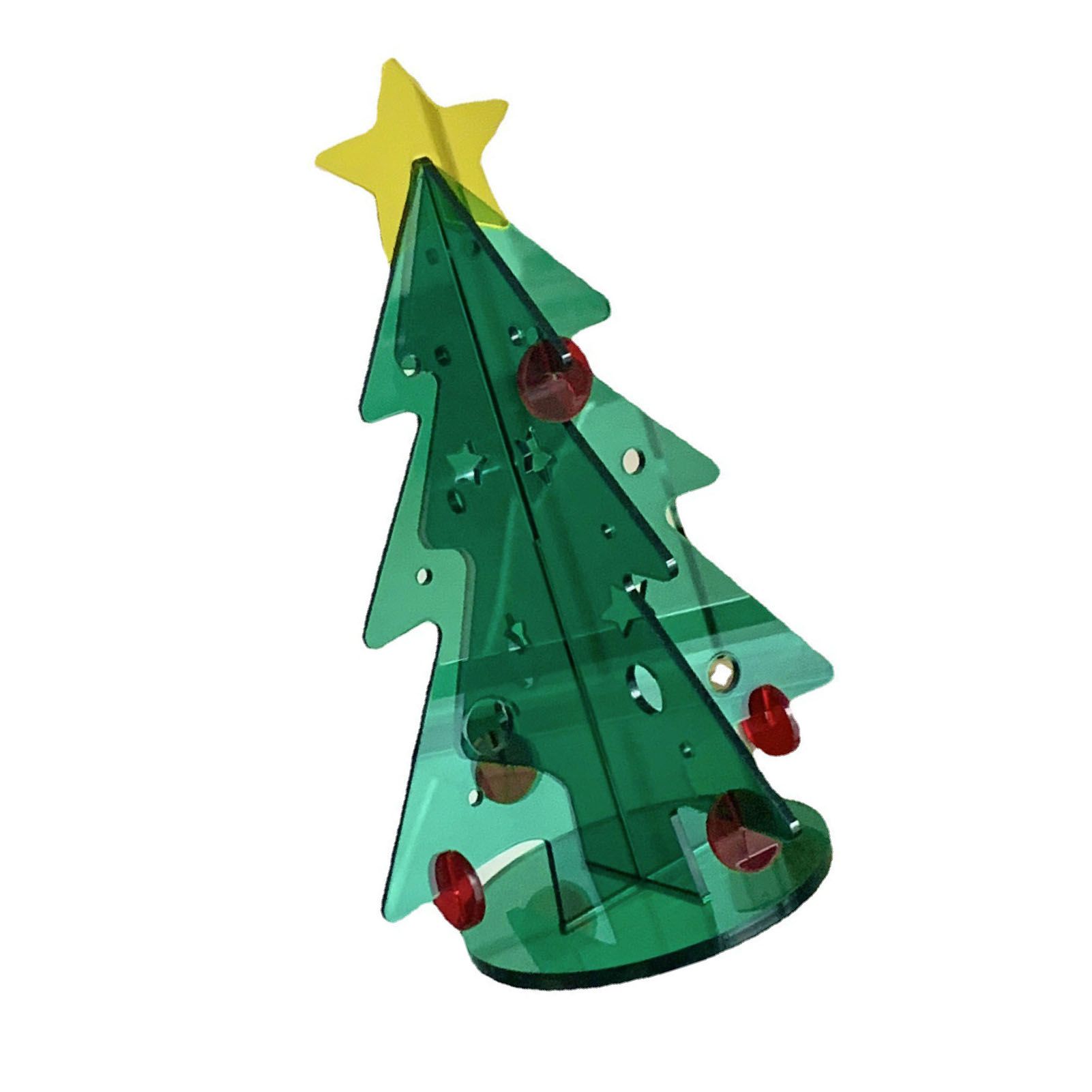 Acrylic Christmas Tree DIY Kit Mini Simple Installation Desktop Christmas Tree for Gift Decoration M 145x195mm — image 3