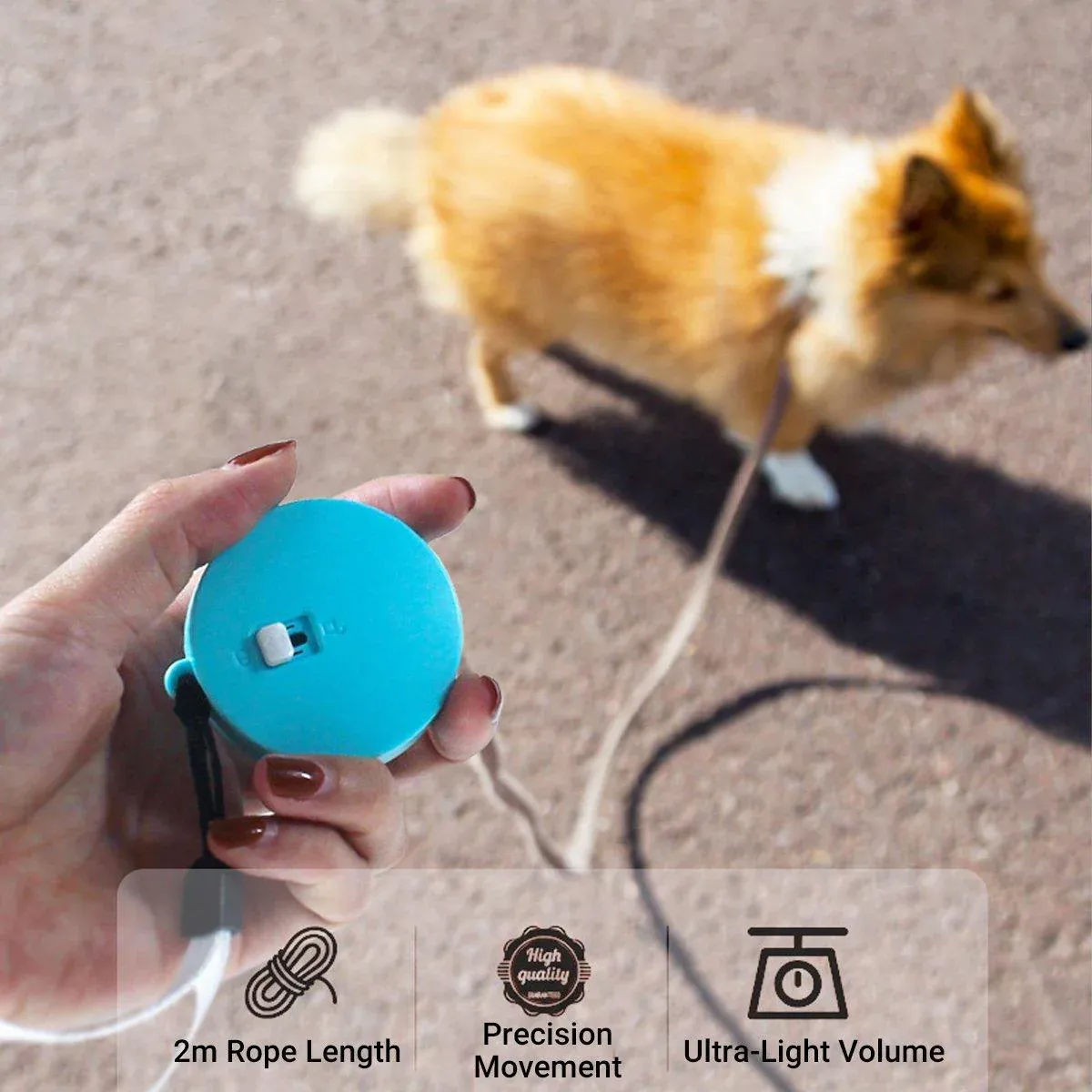 2M Outdoor Mini Retractable Leash Traction Rope Cats Dogs Durable - White — image 6