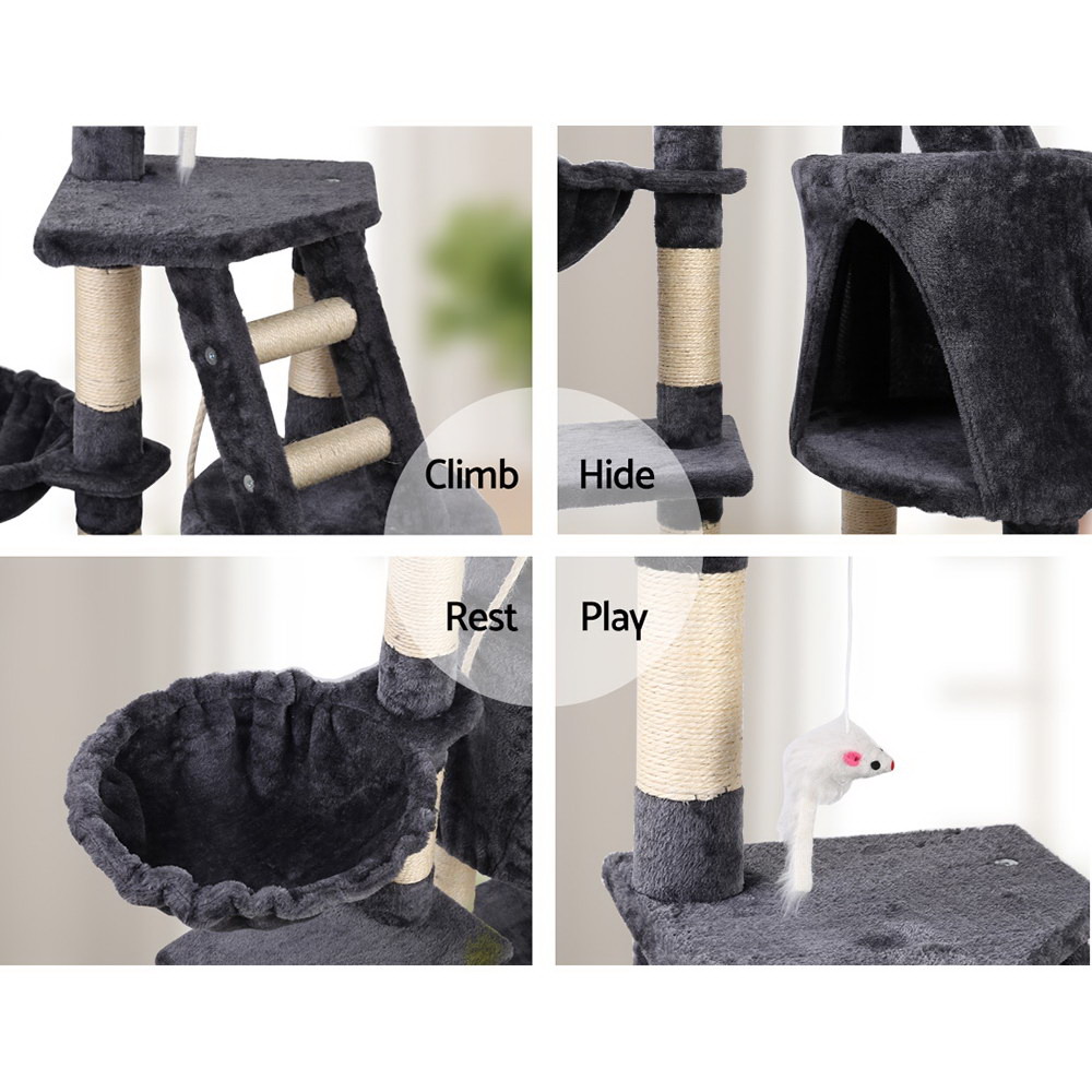 i.Pet Cat Tree 120cm Tower Scratching Post Scratcher Wood Condo House Bed Toys โ image 5
