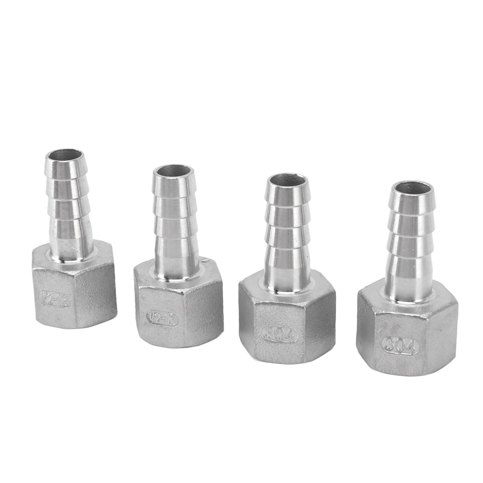 4pcs 13mm 1/2in Hose Barb Connector Hose Barb Coupler Stainless Steel Pipe Fitting for Beer Cooler — image 2