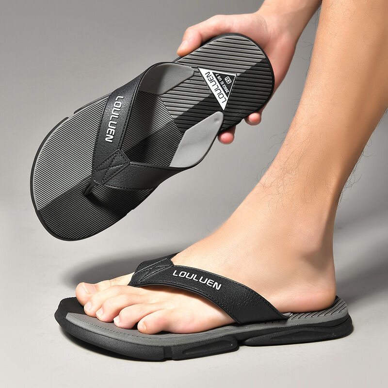 Men's Flip Flops with EVA-PVC Dual Sole, Grey for Comfort & Slip-Resistance(39) โ image 4