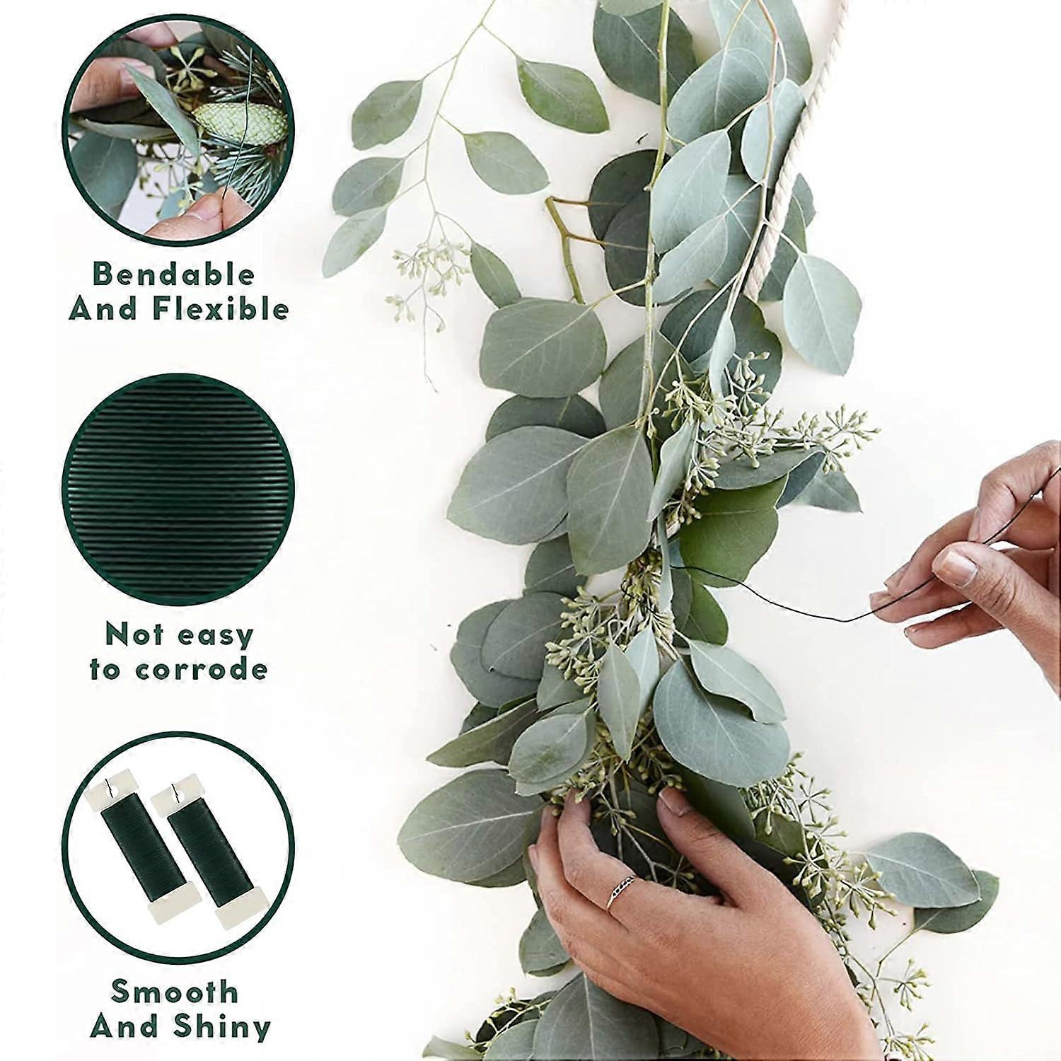 Green Floral Wire for Wreath Tying, 2 Rolls — image 3