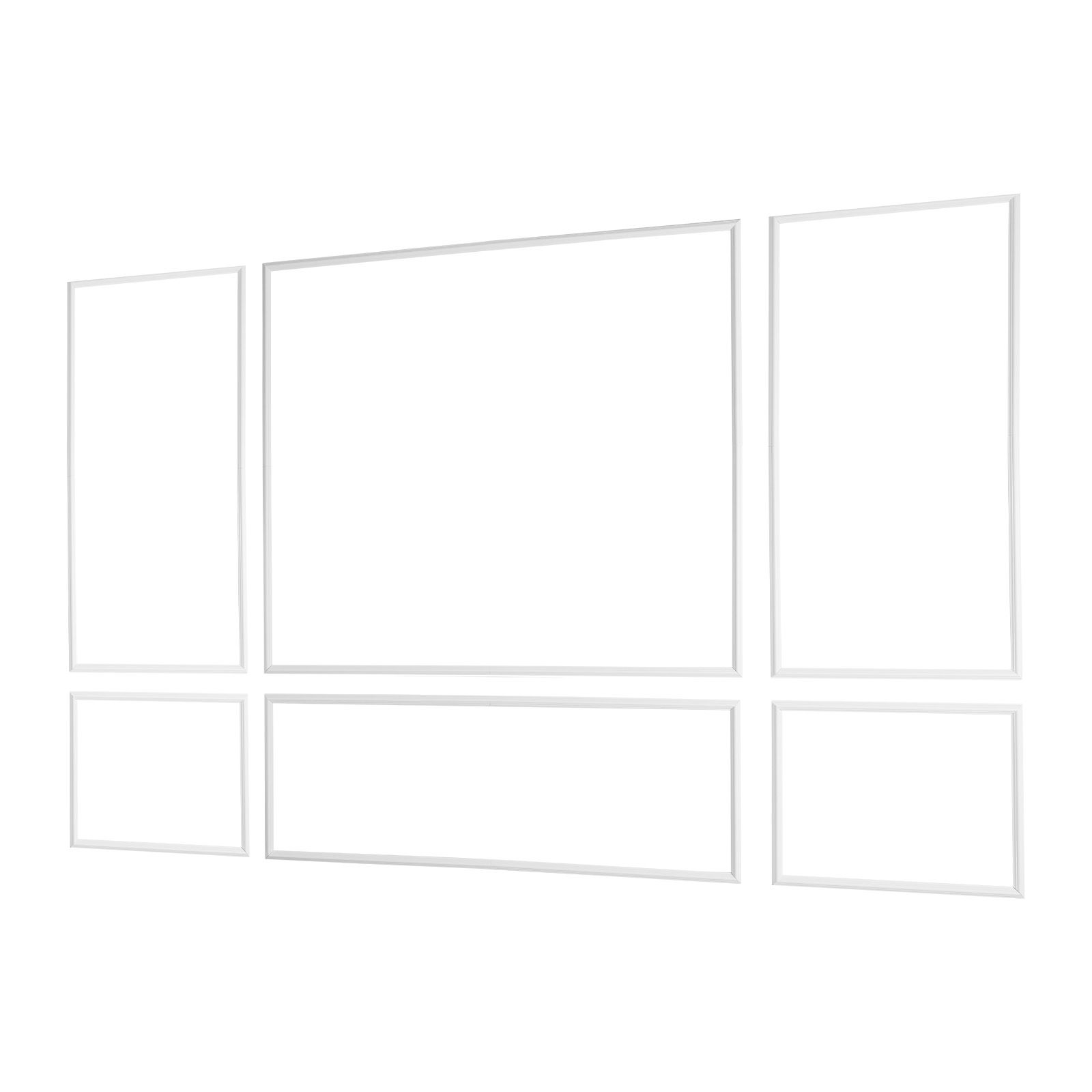 Wall Molding 3 Pack, Wainscoting Panels Kit, Lightweight Paintable Polystyrene, Easy to Install Accent Wall Trim for Interior Décor Living Room, Bedroom, Home