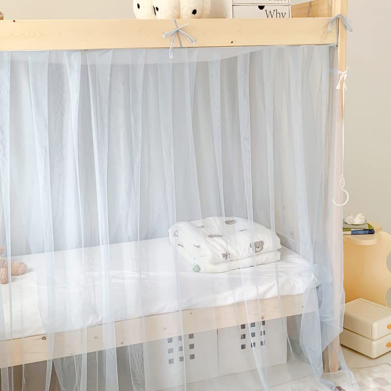 Bed Curtains Student Dormitory Mosquito Net 4 Corner Post Bed Canopy for Kid Teens Dustproof Loft Bed Curtains โ image 4