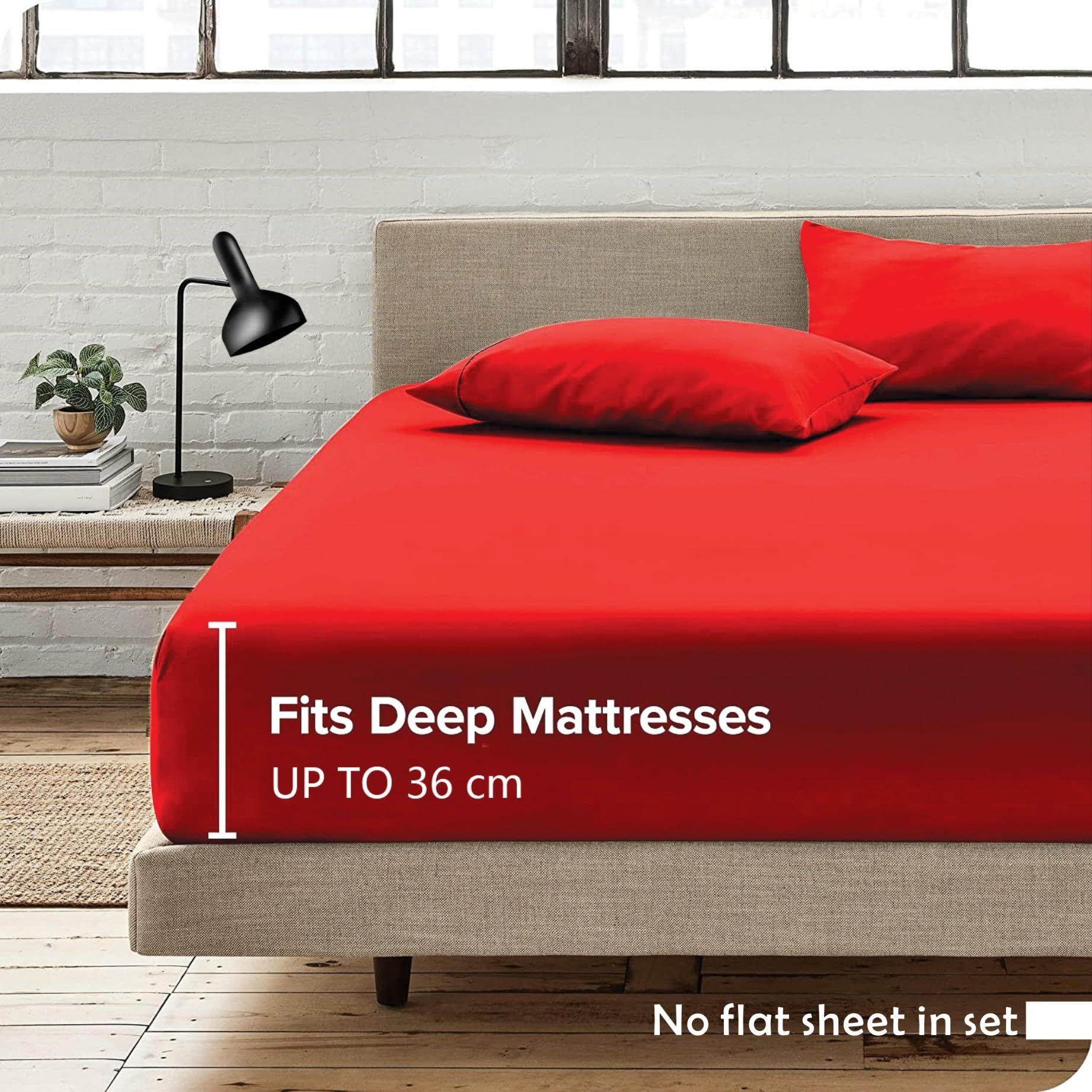 Hotel Quality Fitted Sheet - 1 Piece Fitted Sheet -Breathable Bedding - Wrinkle, Fade, Stain Resistant- 16inch/40cm Deep Pocket Fitted Bed Sheet-Wrinkle and — image 2