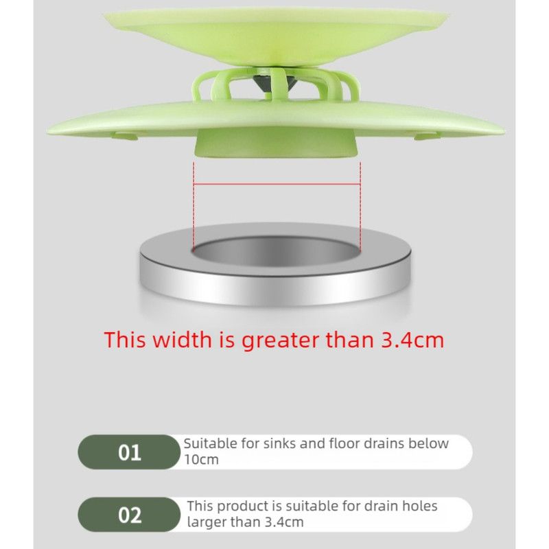 UFO-Style Press-Type Floor Drain Odor-Proof Cover with Silicone Sewer Anti-Odor Filter Stopper—Green — image 5