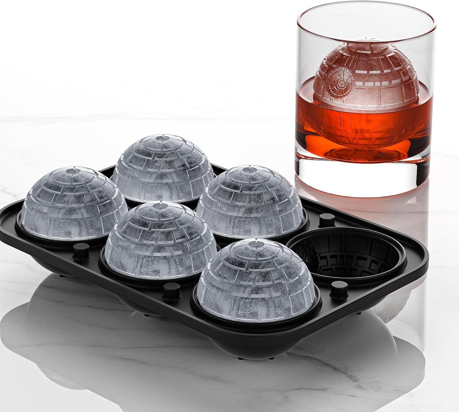 Bangp Large Ice Cube Tray for Whiskey,Sphere Ice Cube Molds, Silicone Ice Ball Maker Mold,Fun Shapes Ice Cube Mold for Cocktails, Bourbon,Brandy — image 3