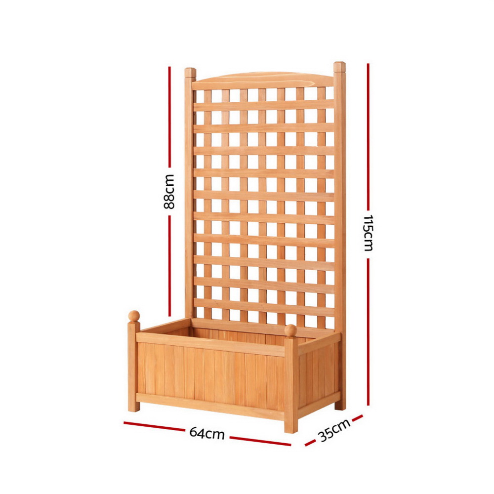 Green Fingers 2X Garden Bed Wooden 64x35x115cm Planter Raised Box Container Trellis โ image 2